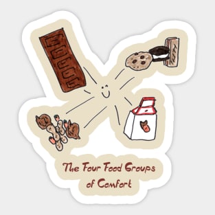 Four Food Groups of Comfort Sticker